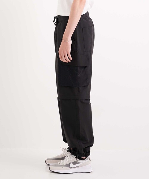 CITY TOKYO（シティトウキョウ）の「2WAYイージーワイドカーゴパンツ〈裾ゴム・ショートパンツ〉（カーゴパンツ・メンズ・ブラック/ダークグレー・2/1）」の7枚目の写真