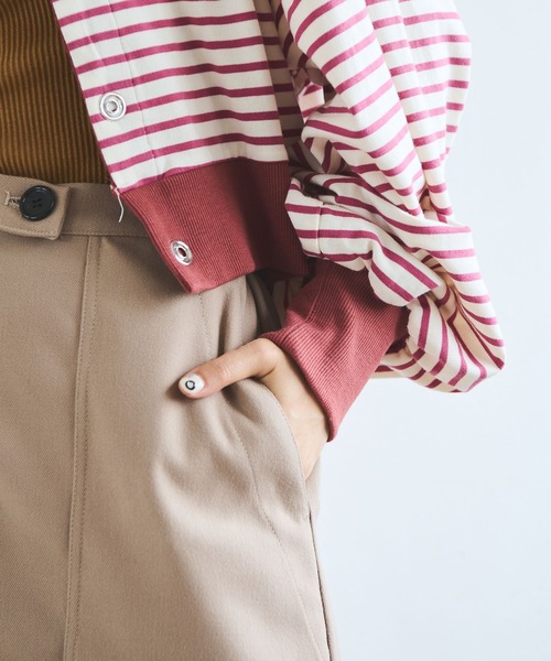 Crisp（クリスプ）の「ショートボーダーカーディガン（カーディガン/ボレロ・レディース・ネイビー/イエロー/パープル・FREE）」の18枚目の写真