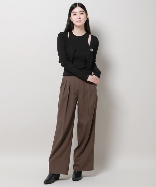 MAGPIEROBIN（マグパイロビン）の「MAGPIE ROBIN／ロゴカーデSET（カーディガン/ボレロ・レディース・ブラウン/アイボリー/ブラック・FREE）」の7枚目の写真