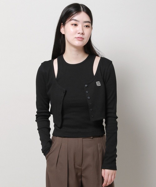 MAGPIEROBIN（マグパイロビン）の「MAGPIE ROBIN／ロゴカーデSET（カーディガン/ボレロ・レディース・ブラウン/アイボリー/ブラック・FREE）」の9枚目の写真