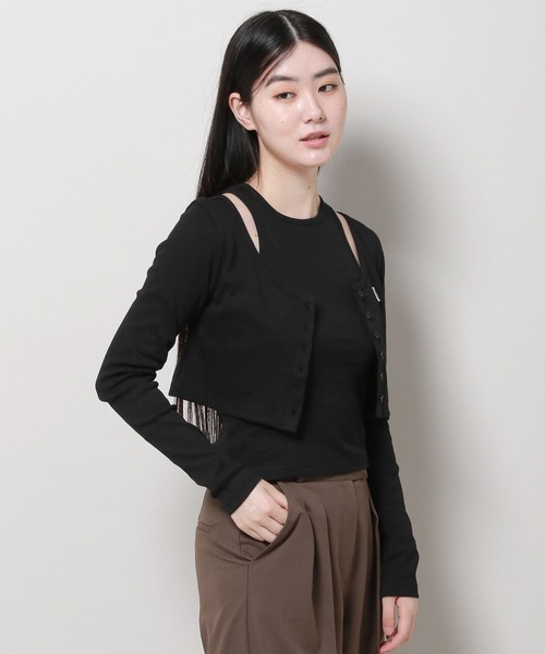 MAGPIEROBIN（マグパイロビン）の「MAGPIE ROBIN／ロゴカーデSET（カーディガン/ボレロ・レディース・ブラウン/アイボリー/ブラック・FREE）」の10枚目の写真