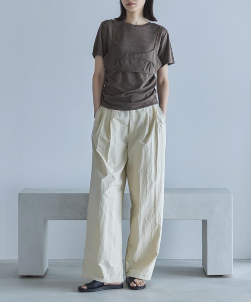 feepur(フェピュール)の「タフタツータックワイドパンツ(その他パンツ・レディース・アイボリー/ネイビー/ブラック・MEDIUM/SMALL/TALL)」の10枚目の写真