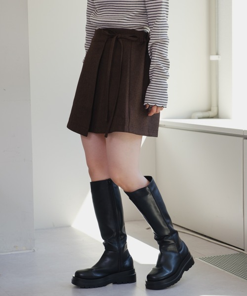 Kastane(カスタネ)の「ウールライクミニスカート(スカート・レディース・ブラウン/チャコールグレー・FREE)」の13枚目の写真