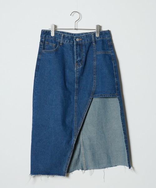 Chick（チック）の「△Unbalance Long Denim Skirt / アシンメトリー