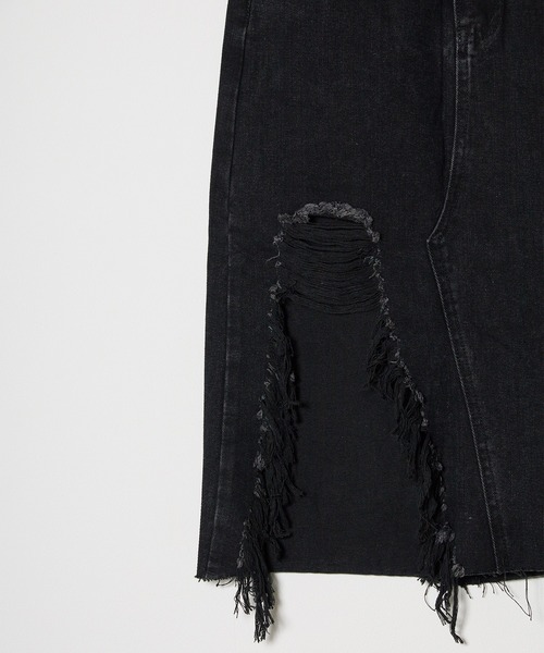 Chick（チック）の「△Unbalance Long Denim Skirt / アシンメトリー