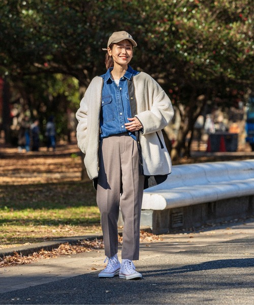 GLOBAL WORK(グローバルワーク)の「あったかウツクシルエットテーパードパンツ/967755(その他パンツ・レディース・オフホワイト/カーキ/杢グレー/ピンク系その他/グレイッシュベージュ/ブルー系その他7/ネイビー/ブラック・SMALL/X-SMALL/MEDIUM/LARGE/XX-LARGE/X-LARGE)」の20枚目の写真