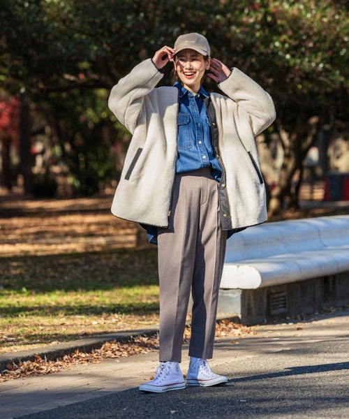 GLOBAL WORK(グローバルワーク)の「あったかウツクシルエットテーパードパンツ/967755(その他パンツ・レディース・オフホワイト/カーキ/杢グレー/ピンク系その他/グレイッシュベージュ/ブルー系その他7/ネイビー/ブラック・SMALL/X-SMALL/MEDIUM/LARGE/XX-LARGE/X-LARGE)」の21枚目の写真