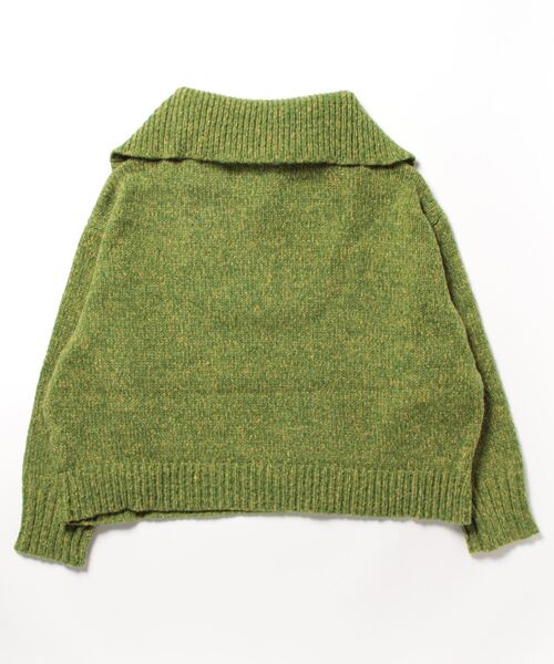 anap mimpi（アナップミンピ）の「ハーフジップ起毛MIXニット（ニット/セーター・レディース・イエロー×グリーン/ネイビー・FREE）」の3枚目の写真