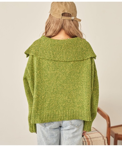 anap mimpi（アナップミンピ）の「ハーフジップ起毛MIXニット（ニット/セーター・レディース・イエロー×グリーン/ネイビー・FREE）」の13枚目の写真