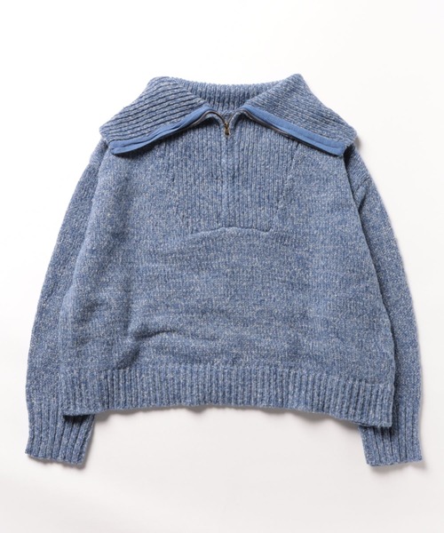 anap mimpi（アナップミンピ）の「ハーフジップ起毛MIXニット（ニット/セーター・レディース・イエロー×グリーン/ネイビー・FREE）」の8枚目の写真