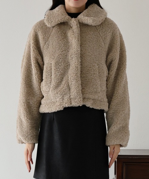 iBlues イブルース コート カシミヤ混 ベージュ 40 ショートコート L Nikkei magazine掲載】カシミヤ混スタンドカラーコート(コート