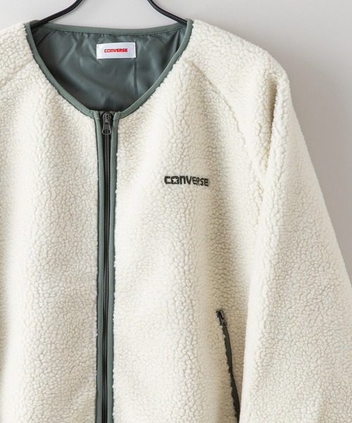 CONVERSE（コンバース）の「【CONVERSE/コンバース】　シープボア袖ボリュームシャツ（ニット/セーター・レディース・ブラック/アイボリー/キャメル/ワイン・MEDIUM/LARGE）」の2枚目の写真