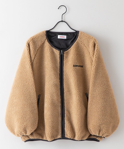 CONVERSE（コンバース）の「【CONVERSE/コンバース】　シープボア袖ボリュームシャツ（ニット/セーター・レディース・ブラック/アイボリー/キャメル/ワイン・MEDIUM/LARGE）」の7枚目の写真