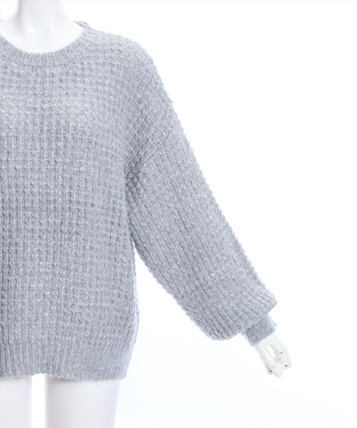 clear（クリア）の「フェザーミックスオーバーサイズニットトップス≪STAY MOTION≫（ニット/セーター・レディース・ピンク/ブルー/グレー・F）」の9枚目の写真