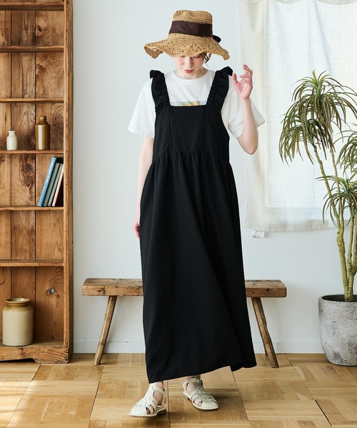 Crisp（クリスプ）の「フラワーエンボスフリルワンピース（ワンピース・レディース・ブラウン/ブラック/アイボリー・FREE）」の18枚目の写真