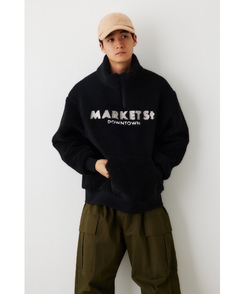 RODEO CROWNS WIDE BOWL(ロデオクラウンズワイドボウル)の「ボアハーフZIPトップス(Tシャツ/カットソー・メンズ・ベージュ/ブラック/オフホワイト・MEDIUM/LARGE)」の2枚目の写真