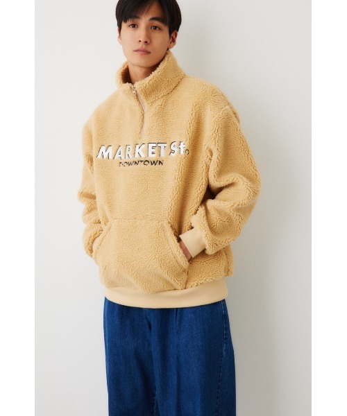 RODEO CROWNS WIDE BOWL(ロデオクラウンズワイドボウル)の「ボアハーフZIPトップス(Tシャツ/カットソー・メンズ・ベージュ/ブラック/オフホワイト・MEDIUM/LARGE)」の20枚目の写真
