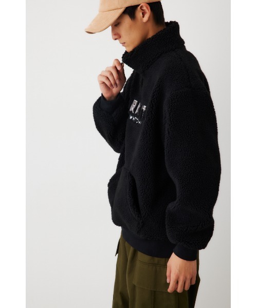 RODEO CROWNS WIDE BOWL(ロデオクラウンズワイドボウル)の「ボアハーフZIPトップス(Tシャツ/カットソー・メンズ・ベージュ/ブラック/オフホワイト・MEDIUM/LARGE)」の10枚目の写真