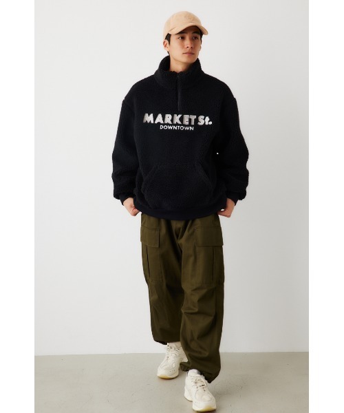 RODEO CROWNS WIDE BOWL(ロデオクラウンズワイドボウル)の「ボアハーフZIPトップス(Tシャツ/カットソー・メンズ・ベージュ/ブラック/オフホワイト・MEDIUM/LARGE)」の12枚目の写真