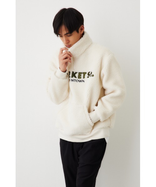 RODEO CROWNS WIDE BOWL(ロデオクラウンズワイドボウル)の「ボアハーフZIPトップス(Tシャツ/カットソー・メンズ・ベージュ/ブラック/オフホワイト・MEDIUM/LARGE)」の15枚目の写真