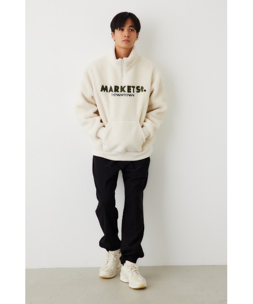 RODEO CROWNS WIDE BOWL(ロデオクラウンズワイドボウル)の「ボアハーフZIPトップス(Tシャツ/カットソー・メンズ・ベージュ/ブラック/オフホワイト・MEDIUM/LARGE)」の19枚目の写真