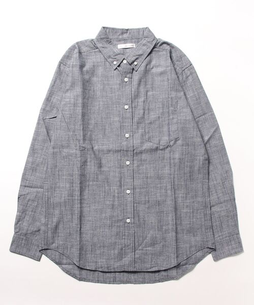 STYLEBLOCK（スタイルブロック）の「シャンブレー長袖BDシャツ（シャツ/ブラウス・メンズ・ホワイト/ブラック/ベージュ/ネイビー・L/M）」の7枚目の写真