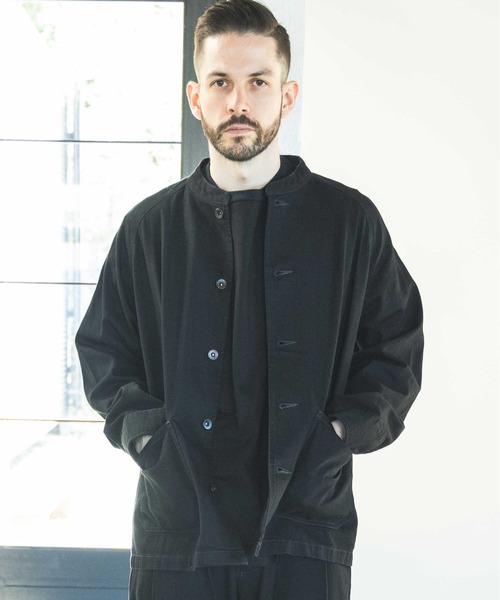 MR.OLIVE（ミスターオリーブ）の「RINSE WASH 8oz DENIM / STAND COLLAR COVERALL JACKET / M241102（デニムジャケット・メンズ・インディゴブルー/ブラック・SMALL/LARGE/MEDIUM）」の10枚目の写真