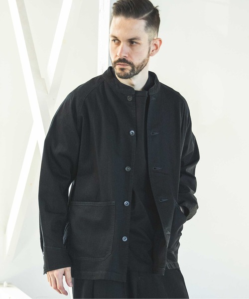 MR.OLIVE（ミスターオリーブ）の「RINSE WASH 8oz DENIM / STAND COLLAR COVERALL JACKET / M241102（デニムジャケット・メンズ・インディゴブルー/ブラック・SMALL/LARGE/MEDIUM）」の11枚目の写真