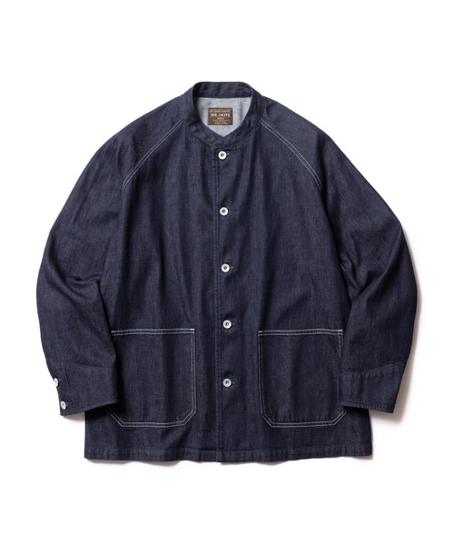 MR.OLIVE（ミスターオリーブ）の「RINSE WASH 8oz DENIM / STAND COLLAR COVERALL JACKET / M241102（デニムジャケット・メンズ・インディゴブルー/ブラック・SMALL/LARGE/MEDIUM）」の12枚目の写真