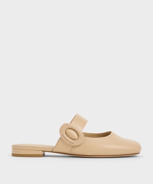 【セール】オーバルバックル フラットミュール（サンダル）｜CHARLES & KEITH（チャールズ & キース）