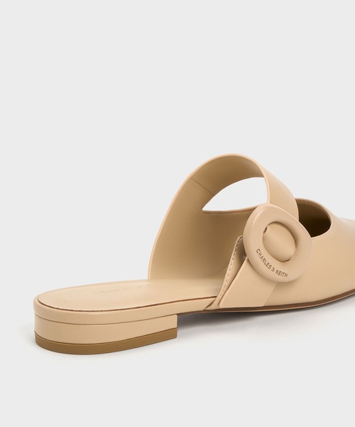 【セール】オーバルバックル フラットミュール（サンダル）｜CHARLES & KEITH（チャールズ & キース）