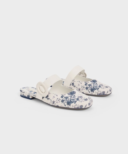 【セール】オーバルバックル フラットミュール（サンダル）｜CHARLES & KEITH（チャールズ & キース）