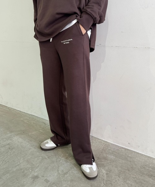 セットアップ対応】刺繍ロゴスウェットパンツ(chiica original