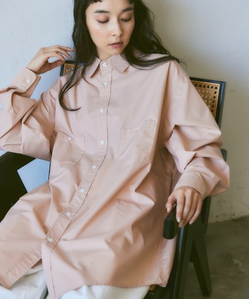 Libra Cue（リブラ キュー）の「オーバーシルエットシャツ（シャツ/ブラウス・レディース・ブラック/ブルー/ホワイト/ベージュ・FREE）」の3枚目の写真