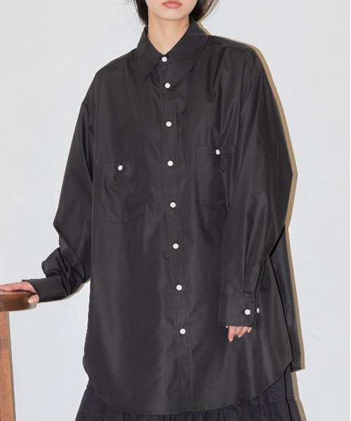 Libra Cue（リブラ キュー）の「オーバーシルエットシャツ（シャツ/ブラウス・レディース・ブラック/ブルー/ホワイト/ベージュ・FREE）」の6枚目の写真