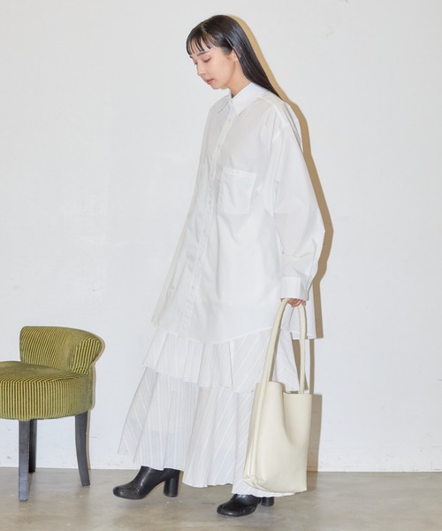 Libra Cue（リブラ キュー）の「オーバーシルエットシャツ（シャツ/ブラウス・レディース・ブラック/ブルー/ホワイト/ベージュ・FREE）」の21枚目の写真