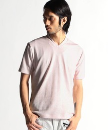 ブリスターグレンチェックＶネック半袖Tシャツ