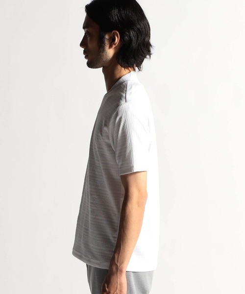 HIDEAWAYS NICOLE（ハイダウェイニコル）の「ブリスターグレンチェックＶネック半袖Tシャツ（Tシャツ/カットソー・メンズ・その他/ピンク/ホワイト/ブラック・MEDIUM/LARGE/X-LARGE）」の7枚目の写真