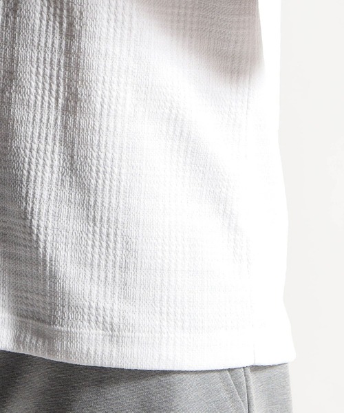 HIDEAWAYS NICOLE（ハイダウェイニコル）の「ブリスターグレンチェックＶネック半袖Tシャツ（Tシャツ/カットソー・メンズ・その他/ピンク/ホワイト/ブラック・MEDIUM/LARGE/X-LARGE）」の10枚目の写真