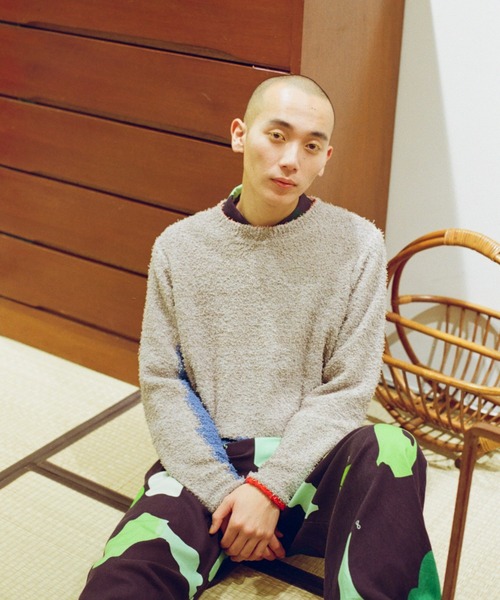 PAMM（パム）の「汽水域のバイカラーニット（ニット/セーター・レディース・グレー/アイボリー/ネイビー・フリー）」の10枚目の写真