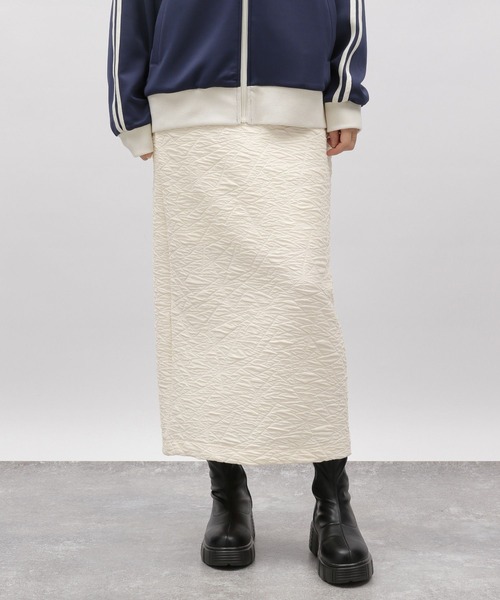 LAKOLE（ラコレ）の「フクレジャガードカットスカート / 100759（スカート・レディース・ブラック/ライム/アイボリー・SMALL/MEDIUM）」の2枚目の写真