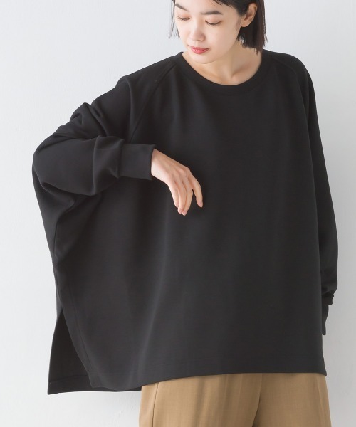 OMNES(オムネス)の「ソフトダンボールニットワイドシルエット長袖プルオーバー(Tシャツ/カットソー・レディース・オフホワイト/ブラック/グレー/ベージュ/チャコール/グレイッシュベージュ/モカ・FREE)」の22枚目の写真