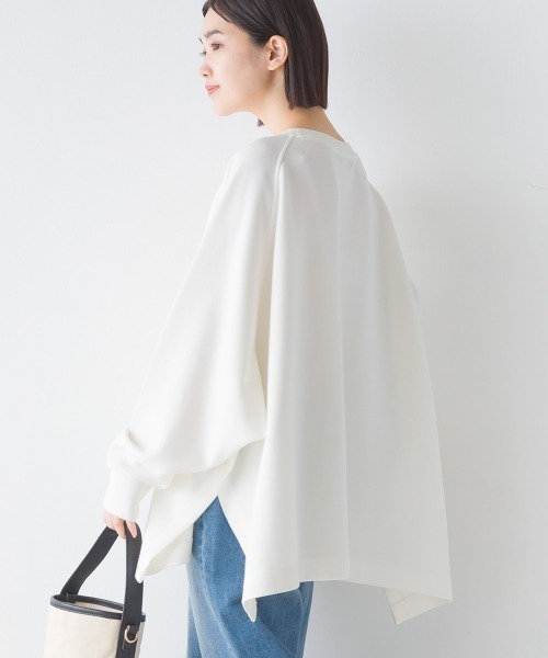 OMNES(オムネス)の「ソフトダンボールニットワイドシルエット長袖プルオーバー(Tシャツ/カットソー・レディース・オフホワイト/ブラック/グレー/ベージュ/チャコール/グレイッシュベージュ/モカ・FREE)」の18枚目の写真