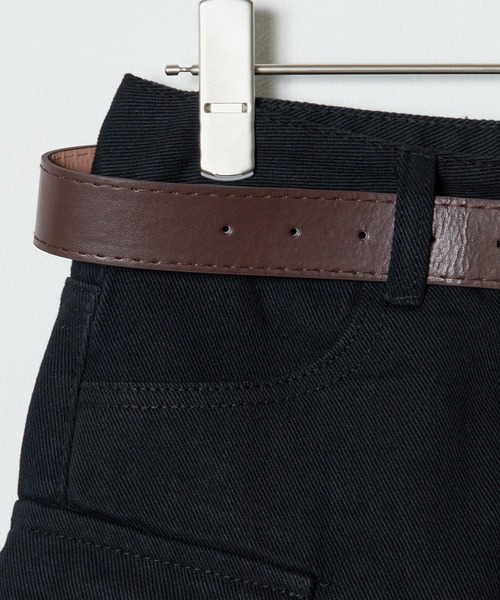 ROOPTOKYO(ループトウキョウ)の「Cargo Denim Mini Skirt / カーゴミニデニムスカート ベルト付き(デニムスカート・レディース・カーキ/ブルー/ブラック・S/M/L)」の5枚目の写真