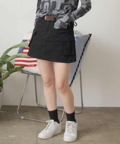 ROOPTOKYO(ループトウキョウ)の「Cargo Denim Mini Skirt / カーゴミニデニムスカート ベルト付き(デニムスカート・レディース・カーキ/ブルー/ブラック・S/M/L)」の16枚目の写真