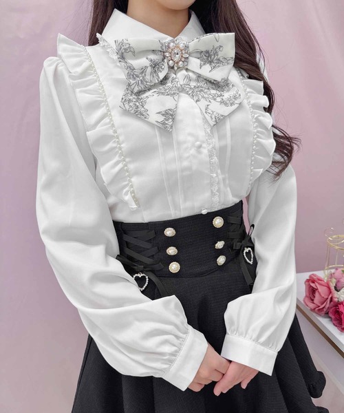 ROJITA(ロジータ)の「花柄ブローチブラウス(シャツ/ブラウス・レディース・ブラック/ホワイト・FREE)」の14枚目の写真