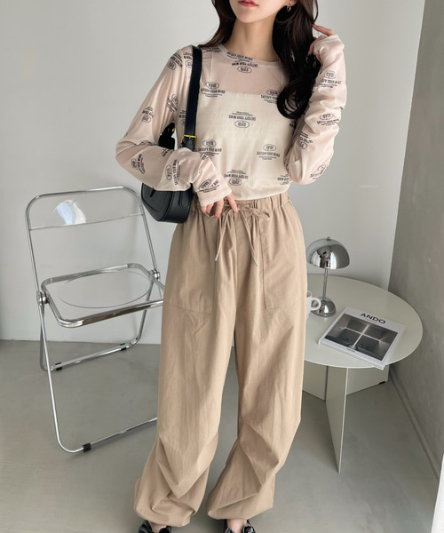 Ada.（エイダ）の「ロゴ 総柄 クルーネック プルオーバー（Tシャツ/カットソー・レディース・ライトグレー/ホワイト/ブラック/ベージュ・FREE）」の11枚目の写真