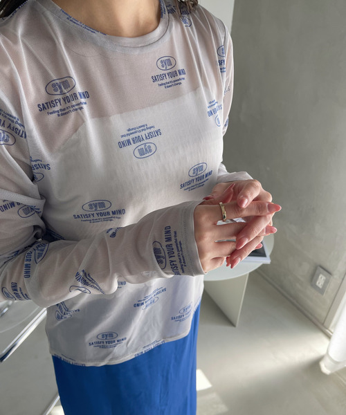 Ada.（エイダ）の「ロゴ 総柄 クルーネック プルオーバー（Tシャツ/カットソー・レディース・ライトグレー/ホワイト/ブラック/ベージュ・FREE）」の12枚目の写真