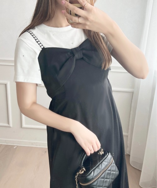 セール】ライトストーンリボンキャミワンピース【ZOZOTOWN限定愛