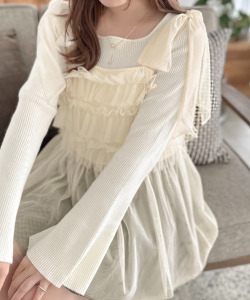 apres jour clair（アプレジュールクレア）の「【apres jour clair】チュールキャミチュニック【ZOZOTOWN限定アイテム】（キャミソール・レディース・ミント/アイボリー/ブラック/チャコールグレー・X-LARGE/フリー）」の18枚目の写真